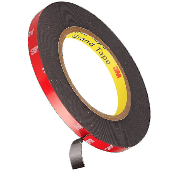 3m Vhb Ekstra Stærk Dobbeltsidet Klæbende Tape 3m X 10mm Sort Vandtæt Høj Temperatur Modstand
