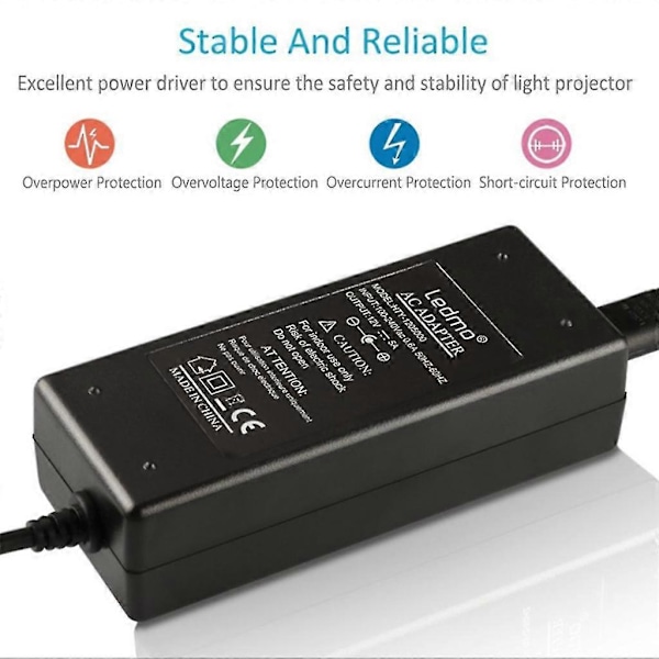 24V 1A 2A 3A 5A 6A 8A 10A AC/DC-adapter Strømadapter Lader 5.5x2.1-2.5mm Hankontakt Adapter for LED-belysning [DB]