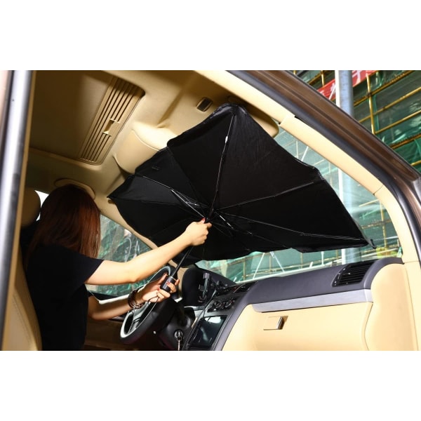 Bilinteriør frontrute solskjerm, auto SUV lastebil paraply (125X65cm for liten bil)