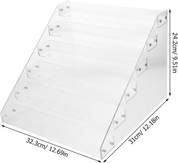 6-Tier Acrylic Shelf for Cards, Solid Stable Structure, Versatile Display for Collectible Cards, Multifunctional for Desktop