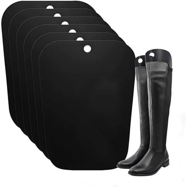Boot Shapers, Reusable PVC Inserts, Keep Tall and Ankle Boots Upright, Closet Storage, 8-Pack, Black, 35.2 cm