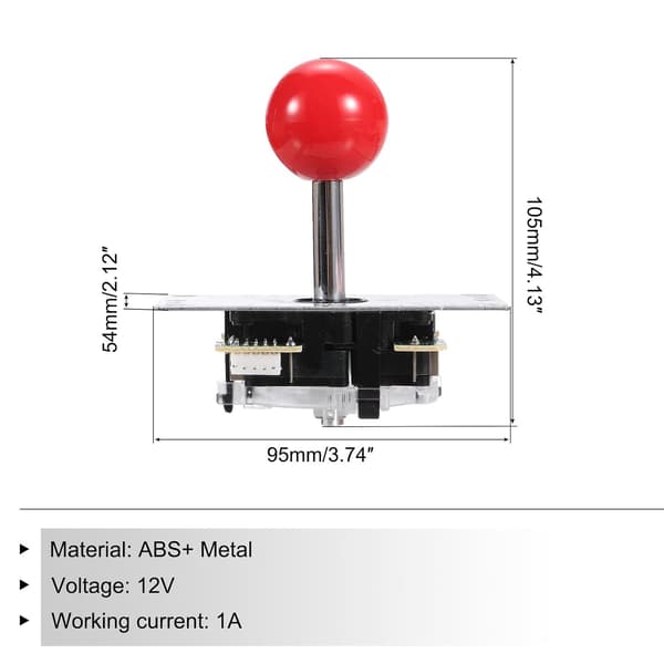 PC Joystick DIY-sett Arkadespilldeler Knapp ABS 5-pinners for klassisk rød