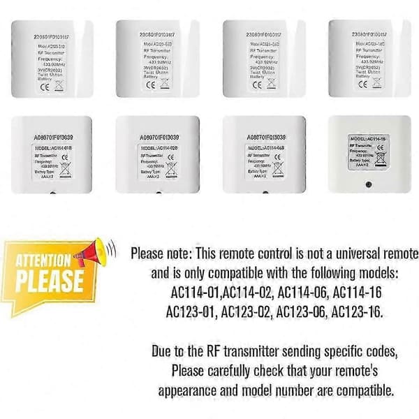 433MHz Universal Remote Control for Roller Blinds, Blinds, and Motorized Awnings