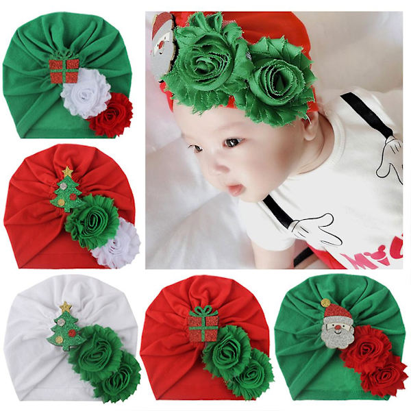 Baby Jule-Stræk Beanie Hat Sød Glitter Sekvens Hjorte Julemand DekalE