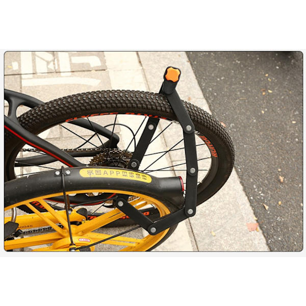 Hopfällbart cykelås, svart färg, stöldskyddande hänglås