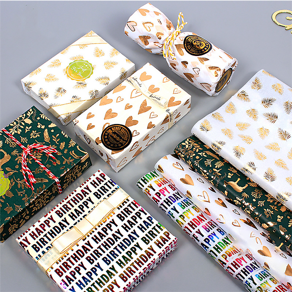 Presentpapper, julklappspapper, 12 stycken 50 * 70 cm (kärlek * 3 + grön * 3 + färgglad * 3 + folie * 3)