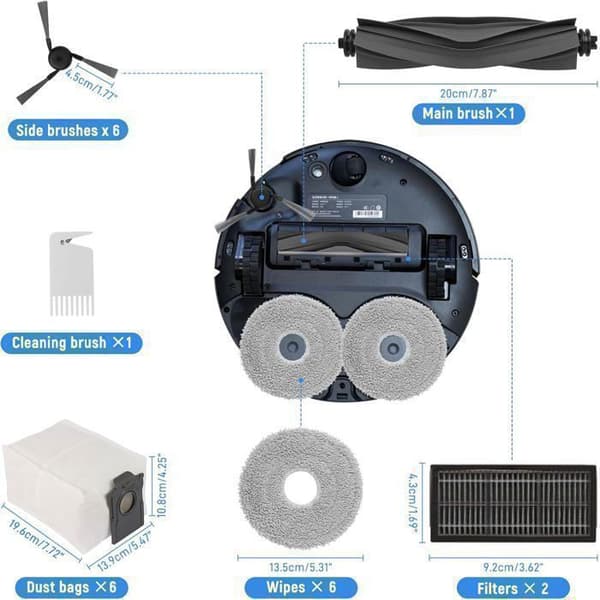 Tilbehørssæt til Dreame X40 Ultra Complete / X40 Master / L40 Ultra / Mova P50 Pro Ultra Robotstøvsuger