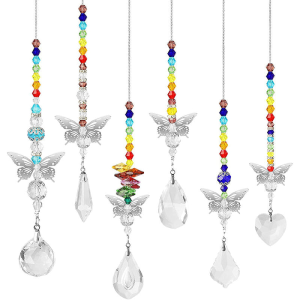 6 x Formade Kristallglaspärlor Dekoration Hängande Ornament Ball, Presenter Dekoration Tillverkare Solfångare