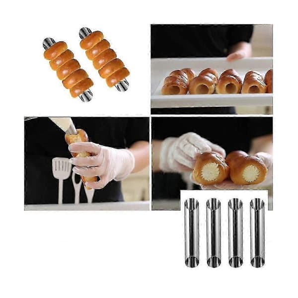 30 stk. non-stick cannoliformer i rustfrit stål til danske kager (FMY)