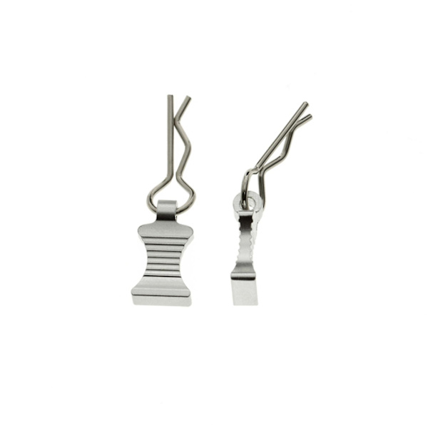 4 st R-typ Karosseri Klippstift med Aluminiumfäste Set, silver