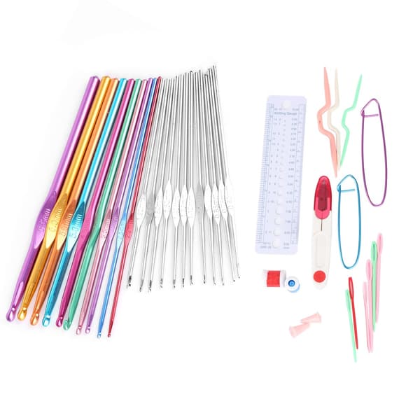 22 Sizes Crochet Hook Set 0.6-6.5mm Knitting Needles with Other Crochet Tools