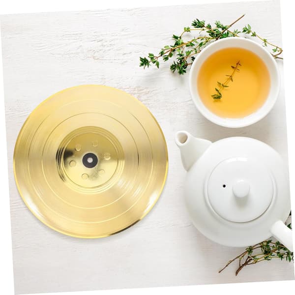 Gold Plated Disc Coasters Boho Coaster Set Cup Coasters Drink Coasters for Home 22cm
