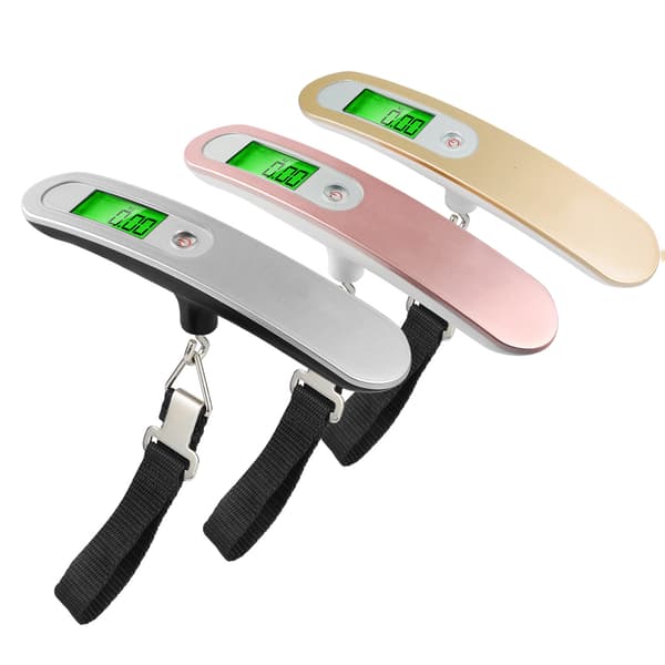 Electronic Luggage Scale, Portable Travel Scale, Tare Function, White (Battery Installed in Battery Compartment).