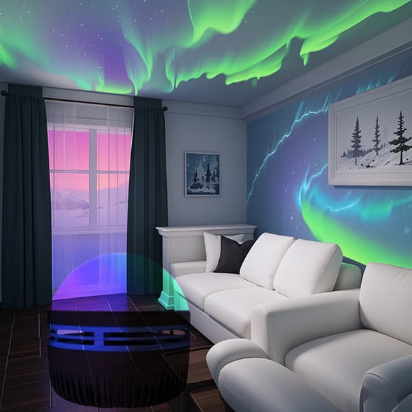 LED Projector Lamp Night Light USB-powered, Northern Lights Northern Lights