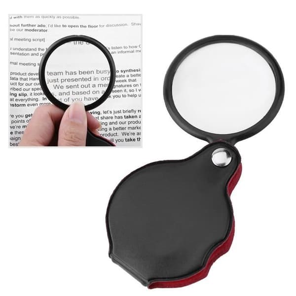 8X Foldable Magnifier Mini Pocket Jewelry Magnifier Foldable Magnifying Glass Loupe with Case