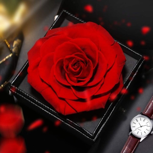 Artificiell Eternal Rose Gift Box, Beauty and the Beast, Mors dag, skicka gamla mammor och mödrar original konstgjorda blommor