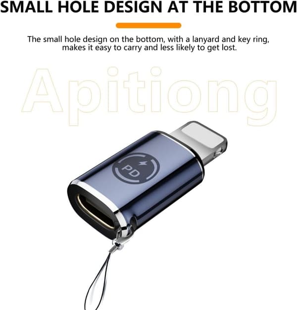 USB-C till Lightning-adapter, [2-pack] Typ C Hona till Lightning Hane Adapter, stödjer 27W PD, Typ C Laddning Stödjer Dataöverföring