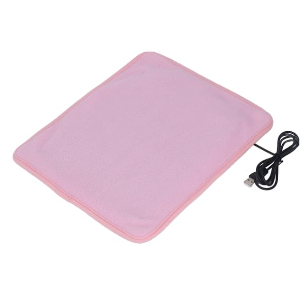 USB Heating Pad 3 Temperature Settings Keep Warm Shoulder Neck Leg Waist Heated Mat with Timer Pink
