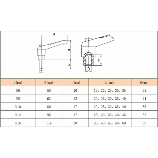 Hardware Fixing Clamping Handle - Adjustable L-shaped Clamping Handle Machine Knobs Female or Male M6 Thread (4 pcs)