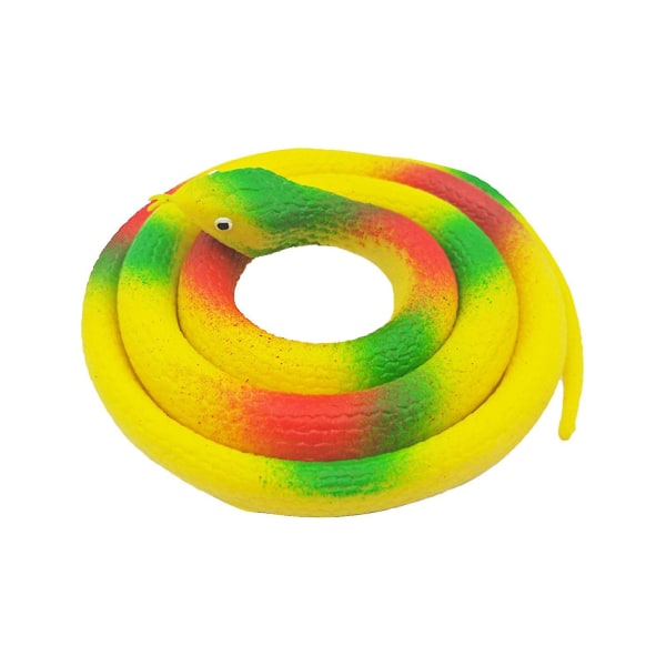 Realistiskt mjukt gummi Fake Snake Toy Trädgårdsrekvisita Skämt Skämt Present Stor Realistisk Gummi Snake Halloween Skrämmande leksak Gul