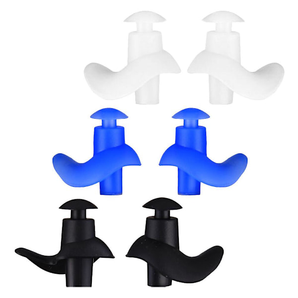 3 Par Silikon Öronproppar Återanvändbara Simproppar Universal Öronproppar Blandade Färger 3X2.5CM