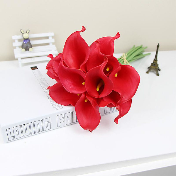 Mini Calla Lily Huang Rui Udenrigshandel Hjem Imitation Blomst Kunstig Blomst Bryllup Calla Lily Bryllupsblomst Kunstig Ægte Touch Latex Blomst Hjem Vi