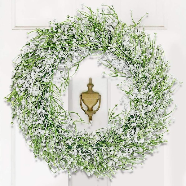 Gypsophila Krans Kunstig Dørkrans Dekorativ Hengende Veggkrans For Inngangsdør Vegg Peis Vindu Bryllup Utendørs