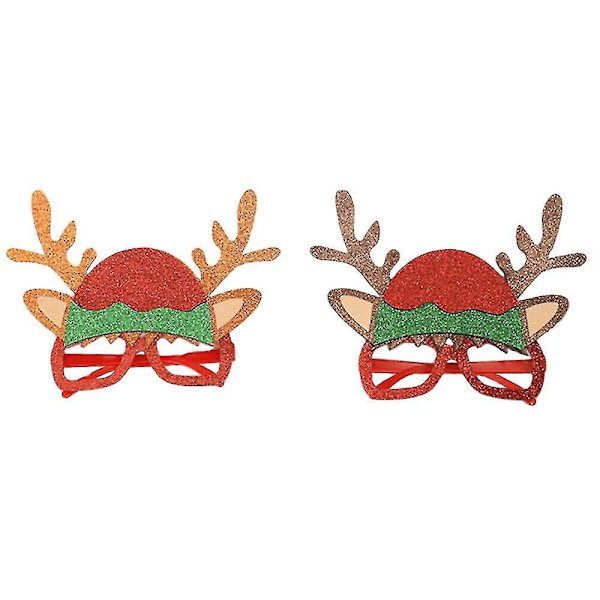Julebriller Santa Solbriller Julebriller Julehjort Briller oransje+brun 2stk