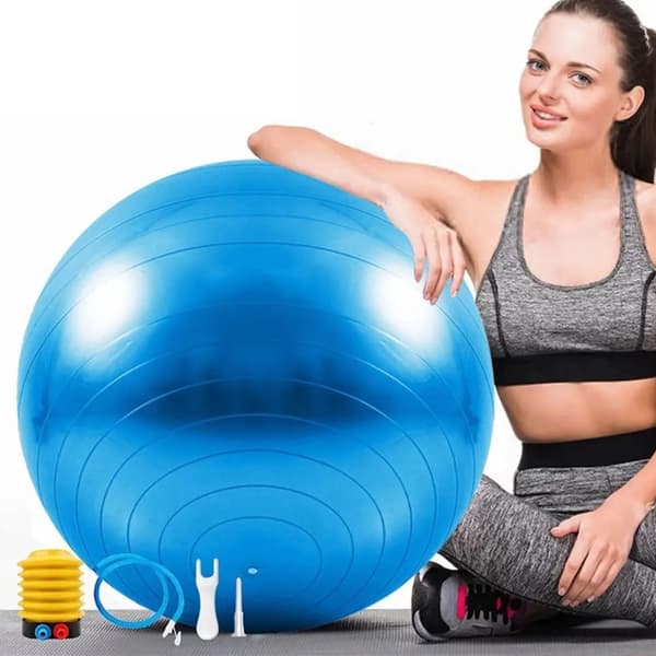 75 cm Diameter PVC Thickened Explosion-Proof Training Yoga Gymnastics Ball Blue