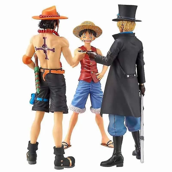 20cm Anime One Piece Tre Bröder Figur Samlarmodell Dekoration Staty Leksak Figur Julgåva Sabo i låda
