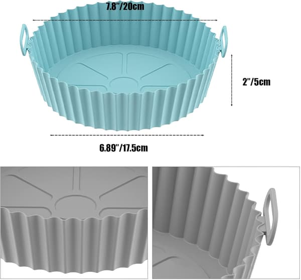 Airfryer-form, 2-pack silikonformar för airfryer, 17,5 cm airfryerform