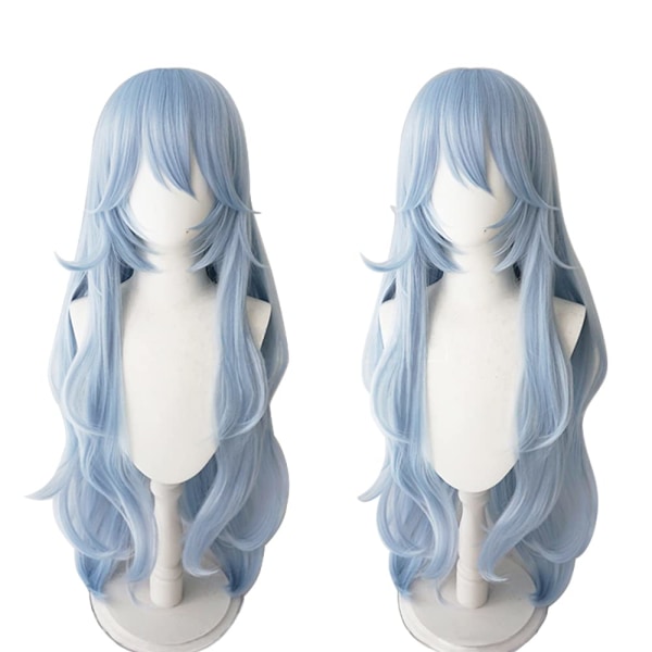 Anime Long Women Lockigt Fluffigt Halloween-hår Cosplay-peruk Anime-peruk Värmebeständig syntetisk hårperuk för Cosplay-kostym Anime Halloween，Ice Blue Wig f