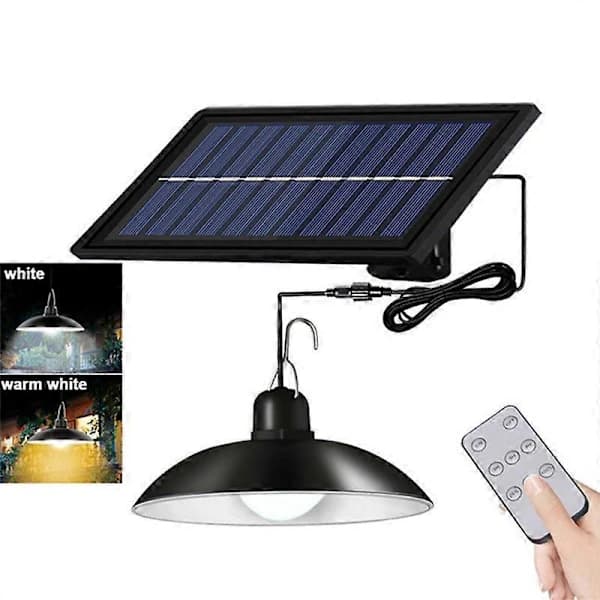 Dobbelt Hoved Solcellelampe Udendørs Indendørs Vandtæt 60 LED Solcellelampe Med Trækknap Belysning Til Havebelysning 2Head-White