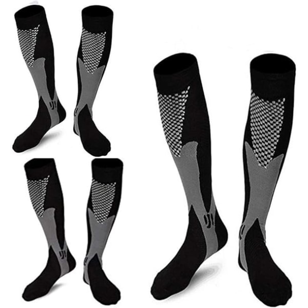 3 par medicinske sport kompressionsstrømper mænd kvinder, kompressionsstrømpe sygeplejerske sokker til ødemrejser
