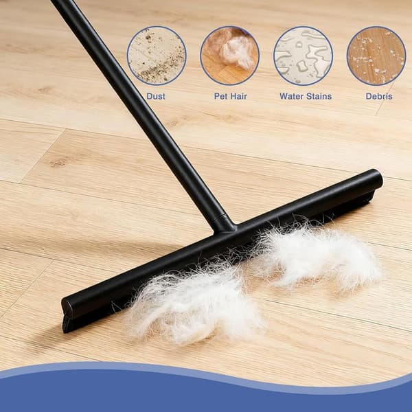 Silicone Shower Squeegee, 3-Position Adjustable Handle (34.5-89 cm) with Squeegee Holder, 30 cm Rubber Blade for Shower Floors and Glass