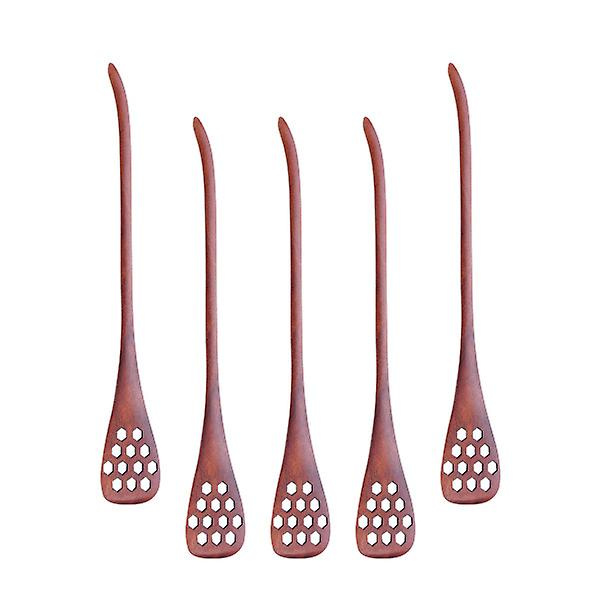 5 stk Tre Hule Skjæring Honning Rør Skedder Japansk Stil Honningkake Design Egg Separator Mixi