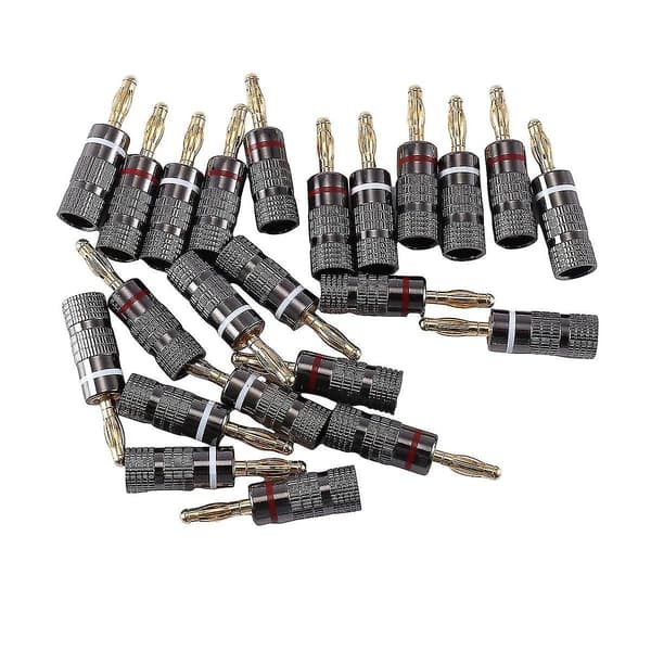 24-pack 4,5 mm banankontakter för högtalarkabel, guldpläterade bananpluggar