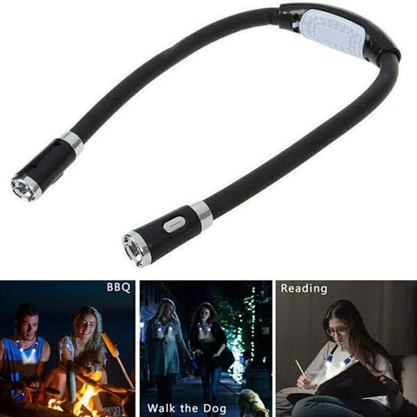 Neck Reading Light, Perfect for Bed Reading, with 4 LEDs and 3 Modes with U-shaped LEDs.