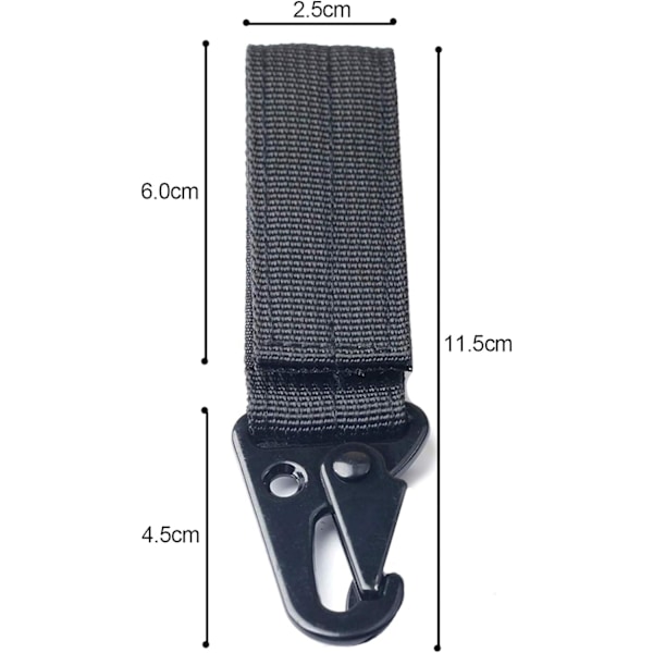 Taktisk Bælte Hængende Karabinhager Krog Nylon Webbing Spænde Rem Klip til Rygsæk, Universal Ørnenæb Krog Pakke med 2