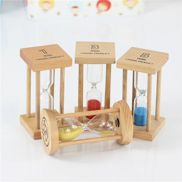 3 Minutters Hjemmedekor Sandklokke Timer 3 Minutters Glass Timer Sandklokke Timer Barn Rød 5x10cm Red 5x10cm