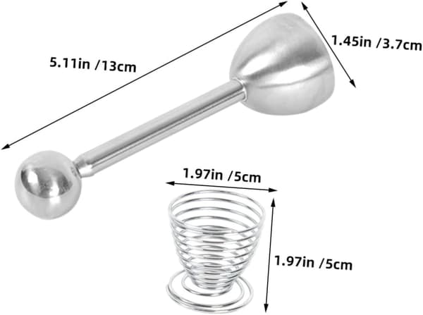 2 Pieces Stainless Steel Egg Cracker and Separator Tool with Spring and Compact Design