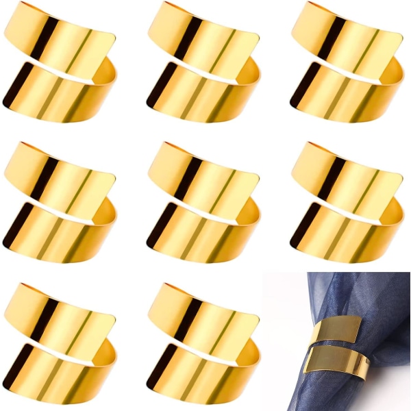 Gold Napkin Rings Metal Napkin Ring For Table Decorations Wedding Dinner Restaurant 8pcs