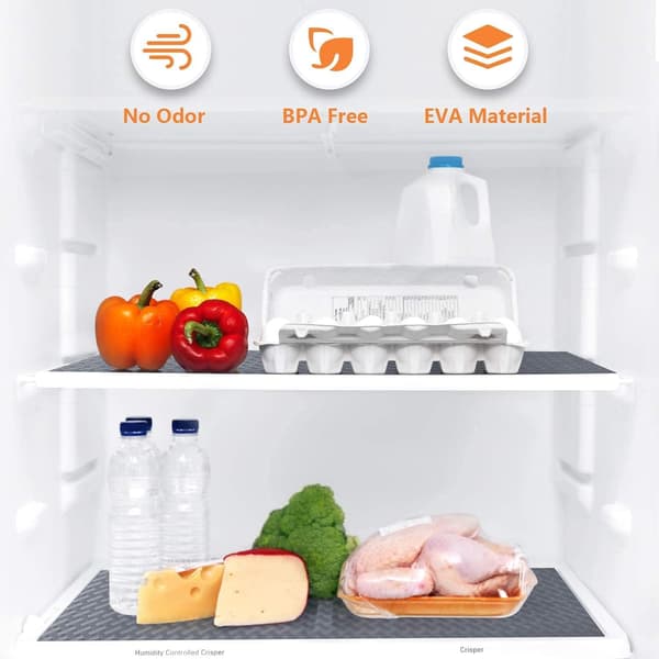 Shelf Liner for Kitchen Cabinets, Waterproof and Oil-Resistant Refrigerator Liners, Grey 30x150cm