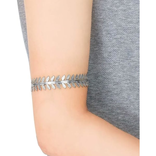 Svirlet Blad Øvre Arm Armbånd Bangle Armlet Cuff Armbånd Justerbar Åben Blad Cuff Enkel Plant Armbånd til Kvinder