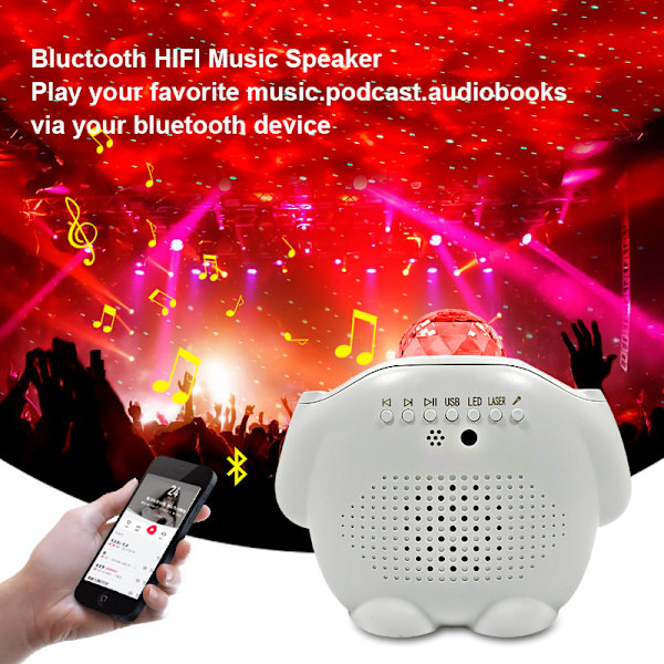 (White) Sky Star Projector, 4 in 1 Dynamic LED Projector, 32 Pro