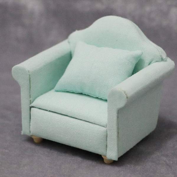 1 stk Mini Hus Mini Sofa Modell Dukkehustofa Miniatyr Møbler For Barn Grønn 8X6.5CM