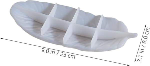 Silicone Resin Mold Leaf Shape for Epoxy Tray Casting, Leaf Tray Mold for Plaster and Resin Tray