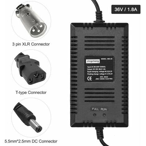Smart oplader til elcykler og løbehjul, 36V XLR-stik (type A)