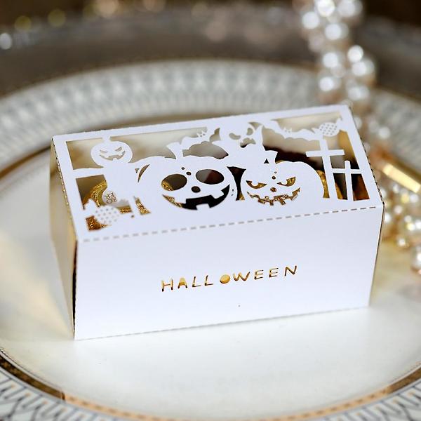 100 kpl Halloween-leikkaussuklaakonvehtilaatikko Kurpitsa Haamu Risti Juhlat Koriste Heijastava hopea