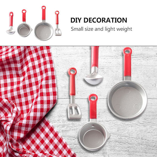 2 Set Mini Leksak Simulerings Mini Köksleksak Mini Köksdekoration Mini Hus Köksredskap Mini Köks Dekoration Silver 5X2.7X0.5CM